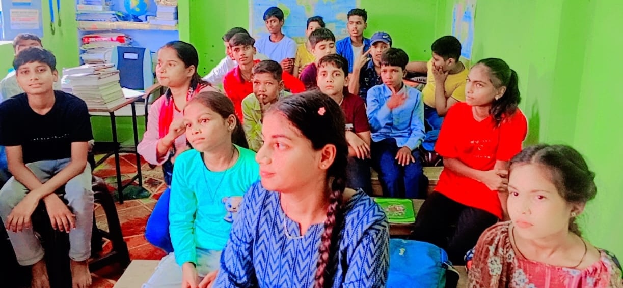 Students attending a classroom lesson
