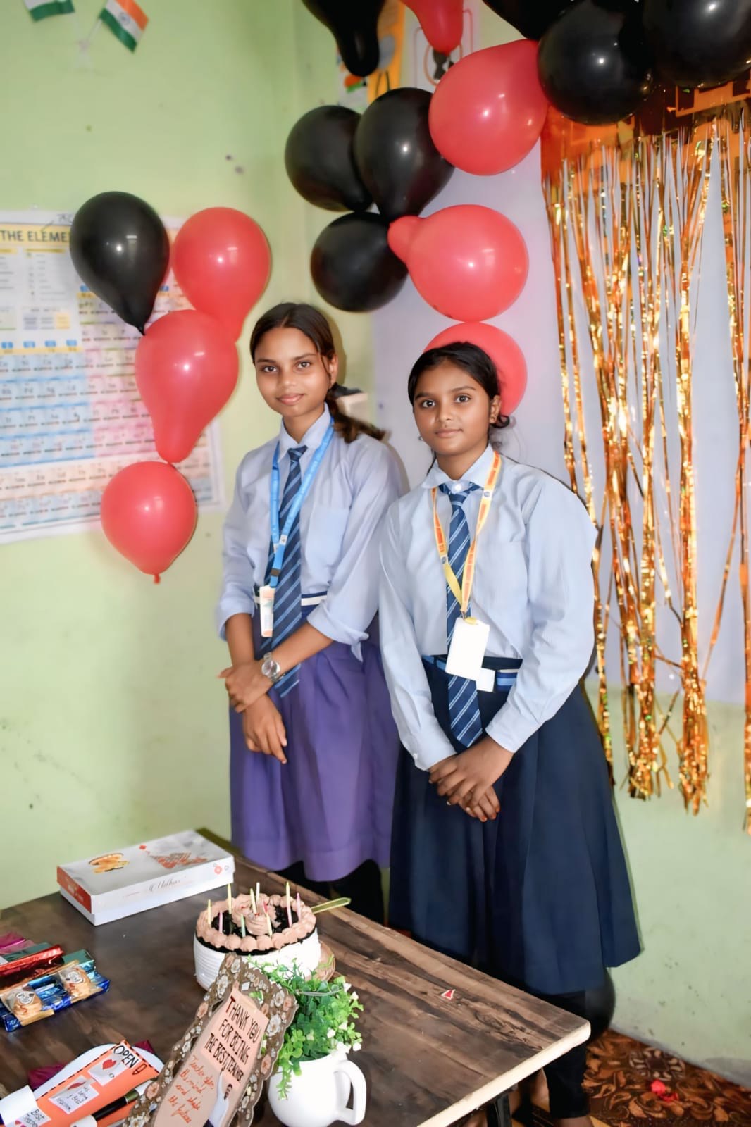 Two students celebrate a birthday at the academy